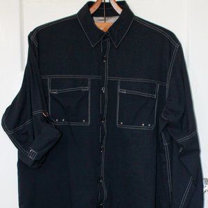 Cabela's Men's Long Sleeve Sports Vented Button Down Shirt Size XL Black
